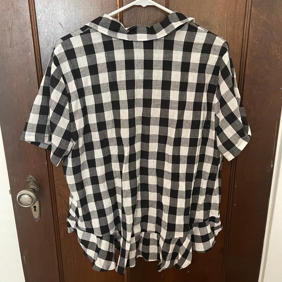NWOT Madewell BW Gingham Button-up Blouse Size XL - Picture 4 of 6